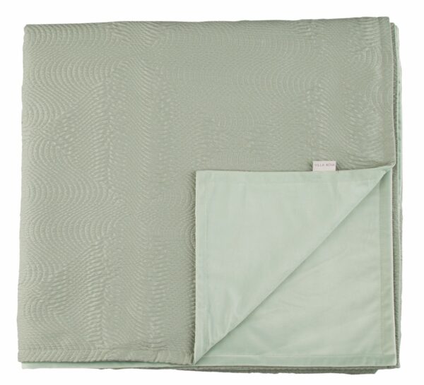 Luxurious bedthrow by ROMO of England in color dew