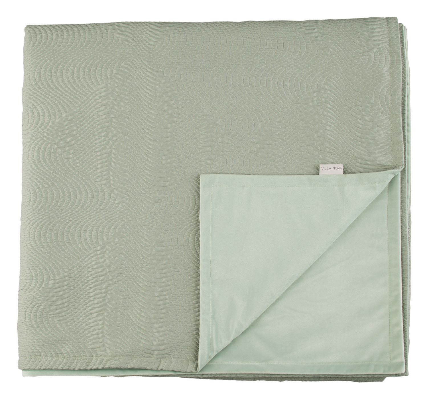 Luxurious bedthrow by ROMO of England in color dew